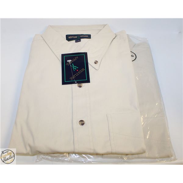 #3152-2 NEW LONG SLEEVE SHIRTS BEIGE COLORED XL