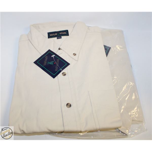 #3153-2 NEW LONG SLEEVE SHIRTS BEIGE COLORED XL
