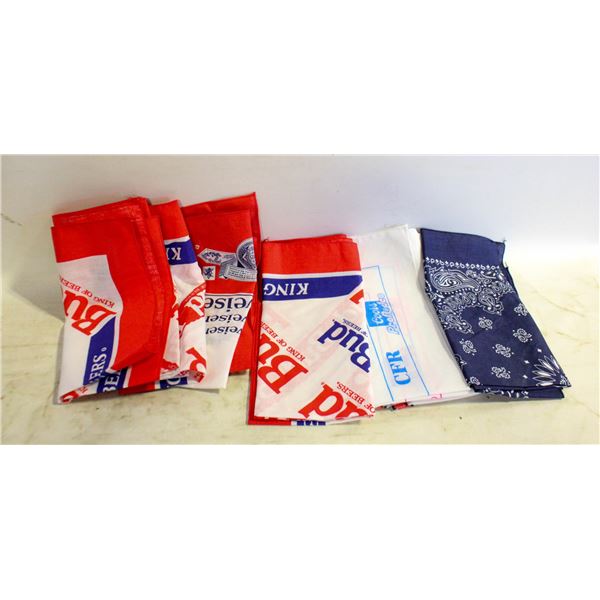 8 NEW FABRIC BANDANAS