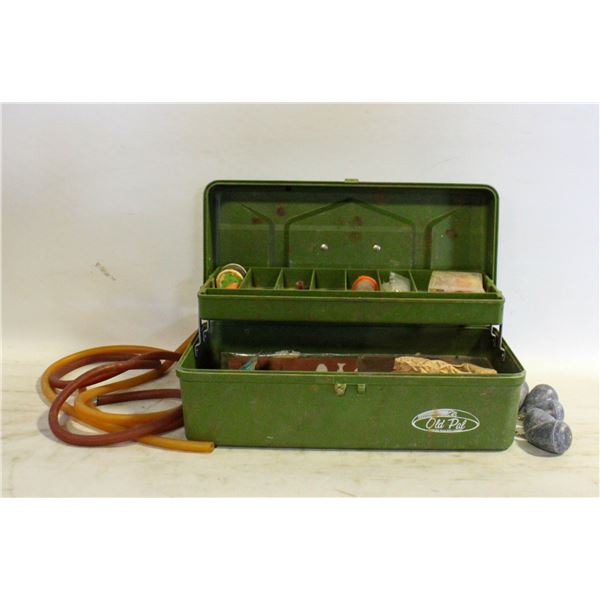 FISHING LED WEIGHTS AND OLD TACKLEBOX