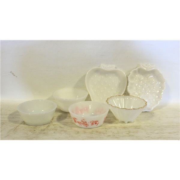 FLAT OF ASSORTED MILK GLASS