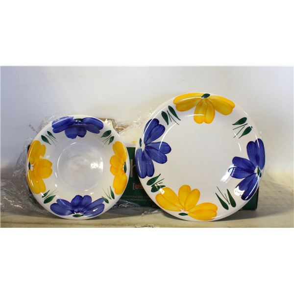 SET OF SIX VINTAGE HANDPAINTED MADE IN ITALY