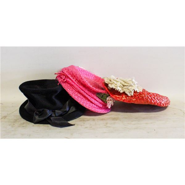FLAT OF VINTAGE LADIES HATS