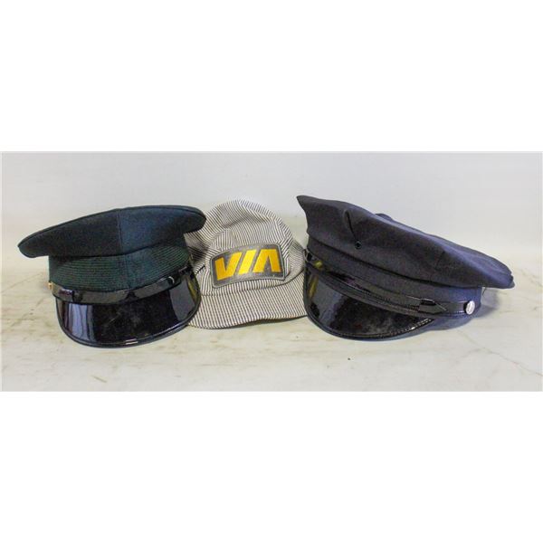 FLAT OF VINTAGE SERVICE HATS