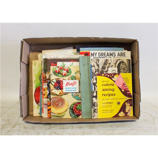 FLAT OF VINTAGE COOKING AND CRAFT BOOKS