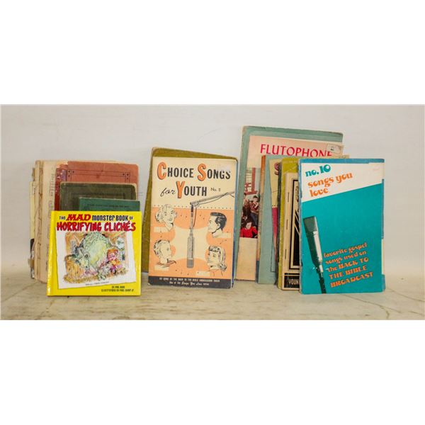 FLAT OF VINTAGE MUSIC & HYMN BOOKS