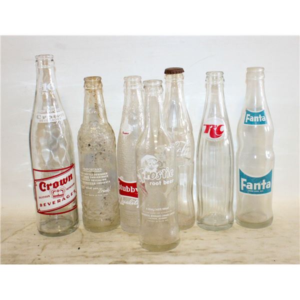 FLAT OF VINTAGE POP BOTTLES