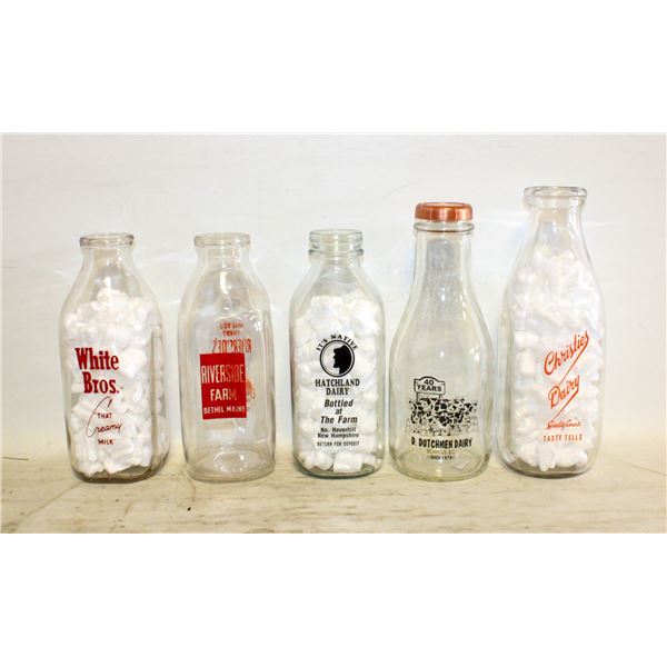 FLAT OF LARGE MILK BOTTLES