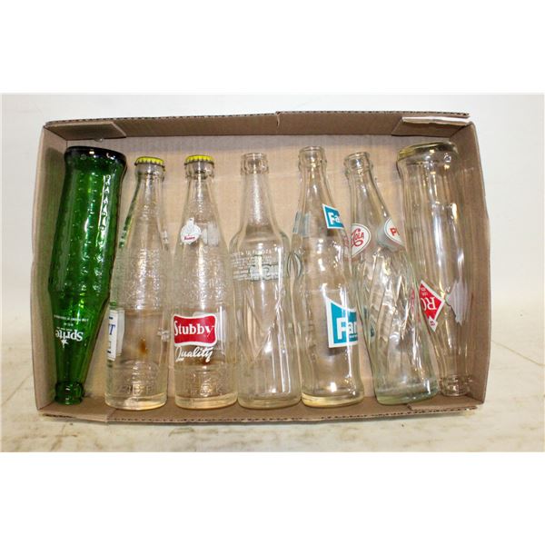 FLAT OF VINTAGE POP BOTTLES