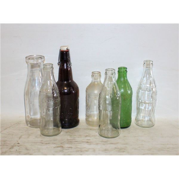 FLAT OF VINTAGE POP BOTTLES