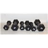 Image 1 : SET OF 6 BLACK HAND DUMBBELLS