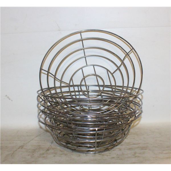 5 SILVER METAL RESTAURANT STYLE BREAD BASKETS