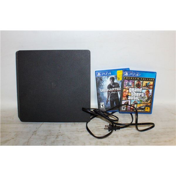 PS4 AND 2 GAMES GRAND THEFT AUTO & UNCHARTED 4