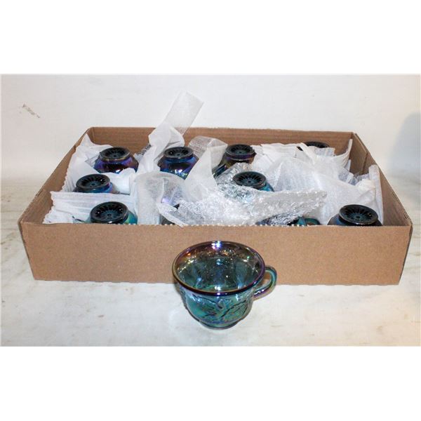 INDIANA GLASS 12 BLUE PUNCH CUPS