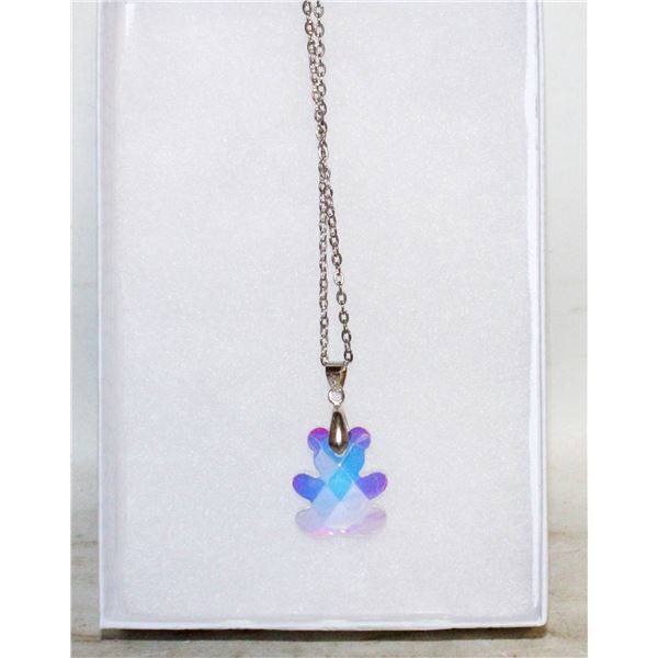 CRYSTAL BEAR NECKLACE 17"
