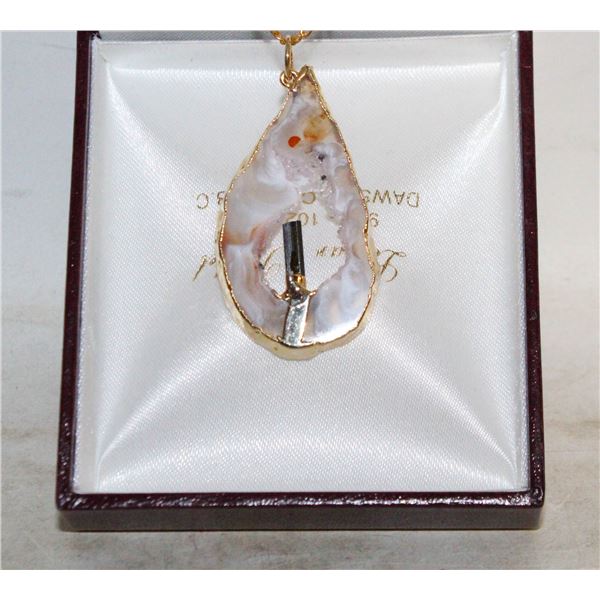 TOURMALINE AGATE NECKLACE 17"