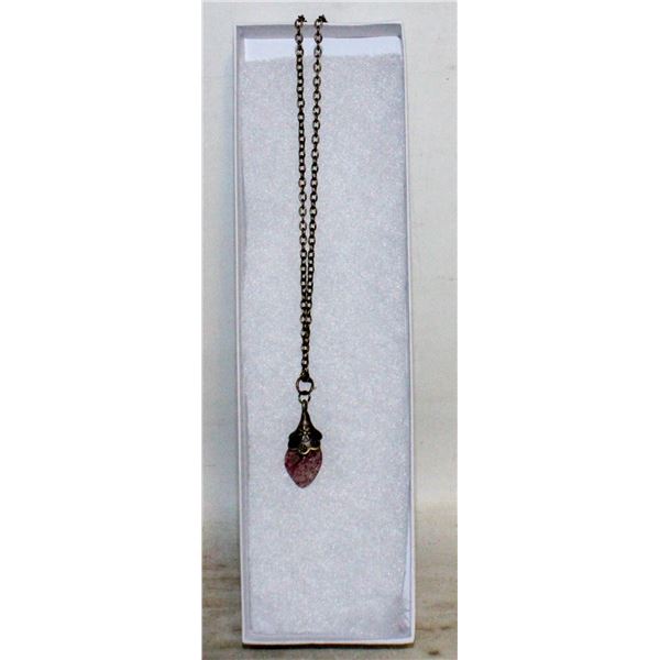 STRAWBERRY QUARTZ NECKLACE 18"