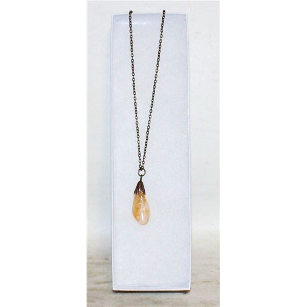 CITRINE NECKLACE 21"