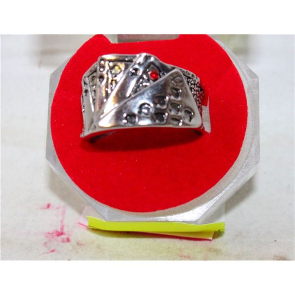 LUCKY ACE SPADES MENS CARD RING