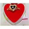 Image 1 : DROPPED HEART BLACK RING LIGHTWEIGHT SZ 9