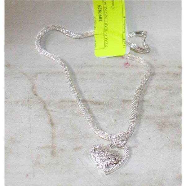 PEACH HEART NECKLACE 3D HEART