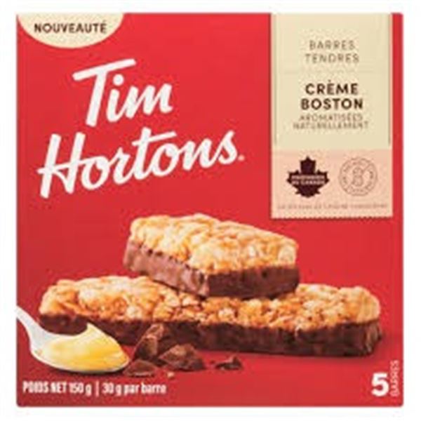NEW 150G TIM HORTONS BOSTON CREAM GRANOLA BARS