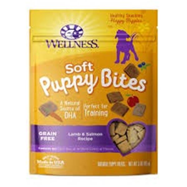 NEW 85G WELLNESS SOFT PUPPY BITES LAMB & SALMON