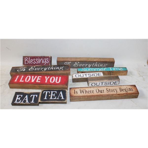 10 WOODEN SIGNS