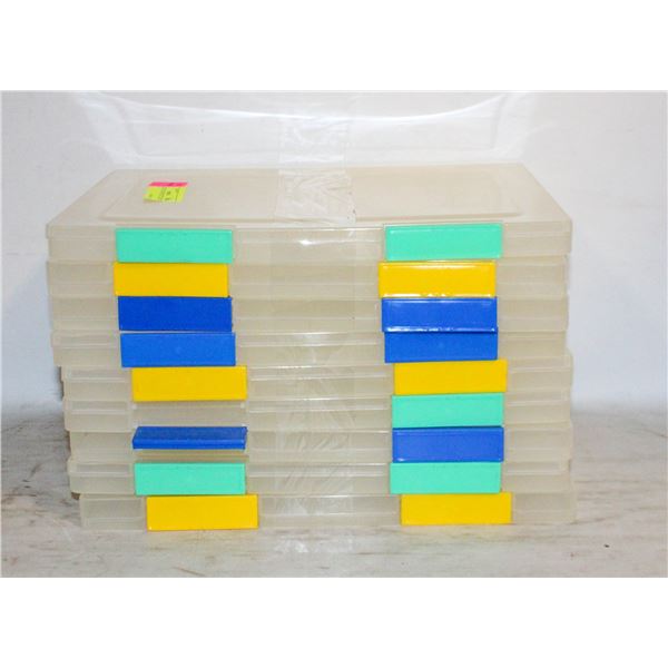 9 PLASTIC PAPER/CRAFT CASES 12"X 9.5"