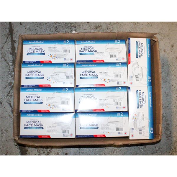 10X50PKS NEW OF DISPOSABLE LEVEL 2 BLUE FACE MASKS
