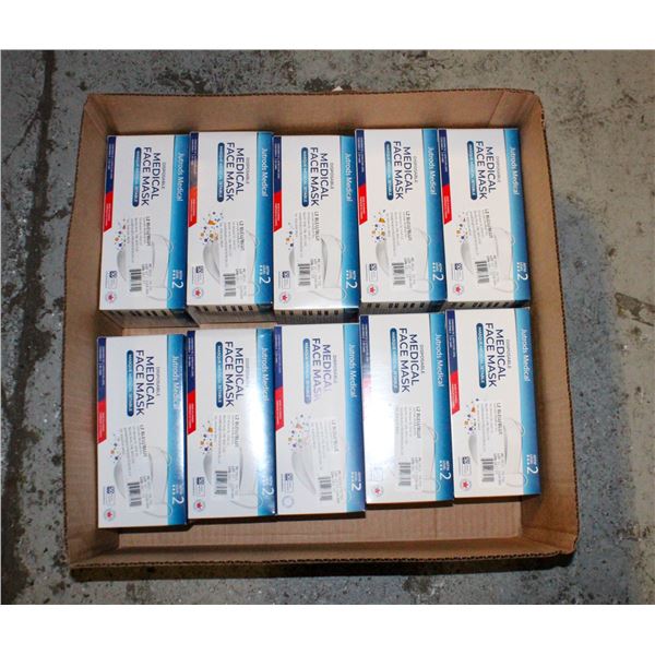 10X50PKS NEW OF DISPOSABLE LEVEL 2 BLUE FACE MASKS
