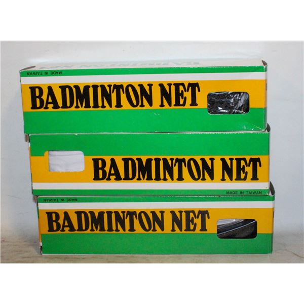 3 BADMINTON NETS