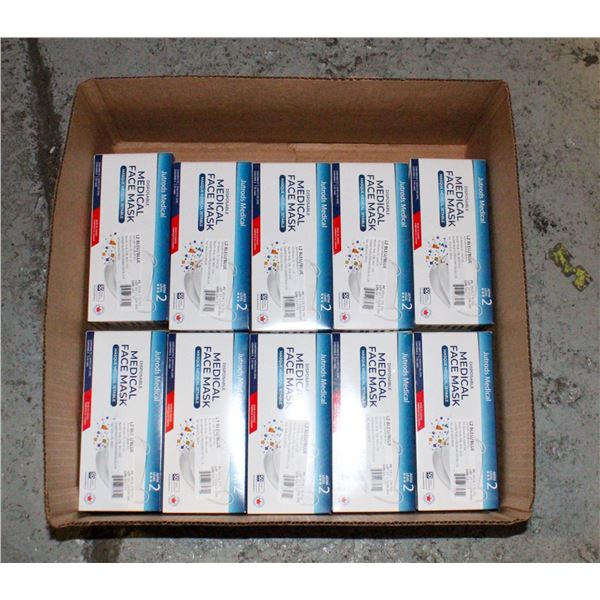10X50PKS NEW OF DISPOSABLE LEVEL 2 BLUE FACE MASKS
