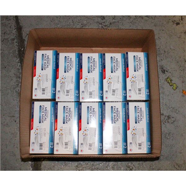 10X50PKS NEW OF DISPOSABLE LEVEL 2 BLUE FACE MASKS