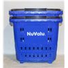Image 1 : 2 GROCERY BASKETS W/WHEELS+EXTENDABLE PULL HANDLES