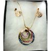 Image 1 : 7) SET OF MULTI COLORED CIRCLES STUD DROP