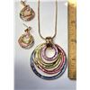 Image 2 : 7) SET OF MULTI COLORED CIRCLES STUD DROP
