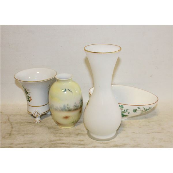 3 VASES + TRINKET DISH