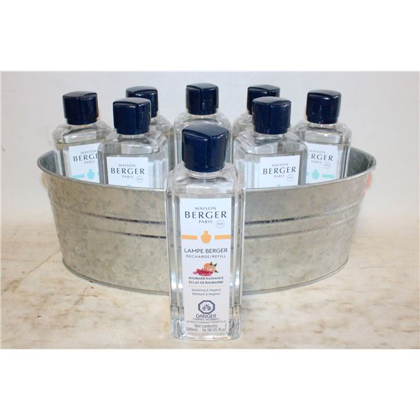 FLAT WITH 8 NEW 500ML MAISON BERGER LAMPE REFILLS