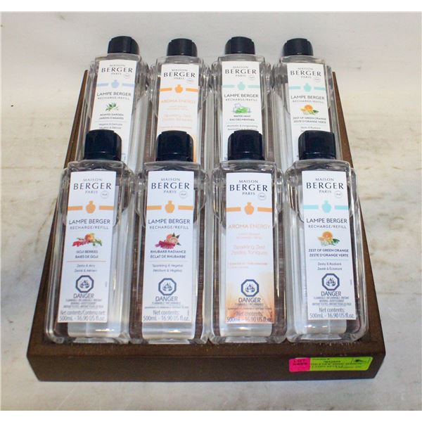 FLAT WITH 8 NEW 500ML MAISON BERGER LAMPE REFILLS