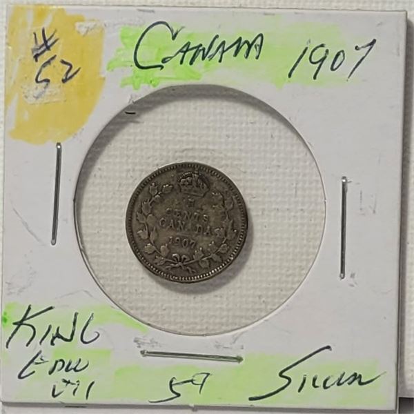 23) CANADIAN 19075 CENT COIN, 92.5% SILVER.