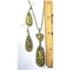 Image 1 : 5) SET OF GREEN (LAB CREATED) AMBER