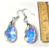 Image 1 : 19) PEAR SHAPED CRYSTAL EARRINGS ON