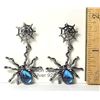 Image 1 : 18) SPIDER AND WEB DROP EARRINGS ON STUDS