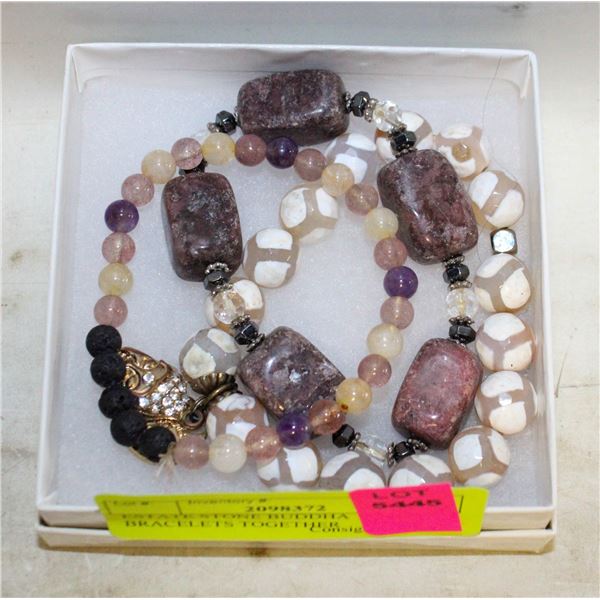 ESTATE STONE BUDDHA BRACELETS TOGETHER
