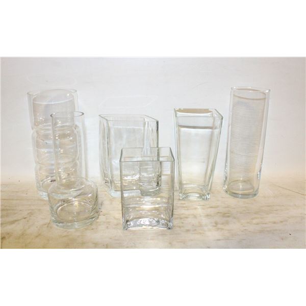 GLASS VASES ASSORTED 6PCS