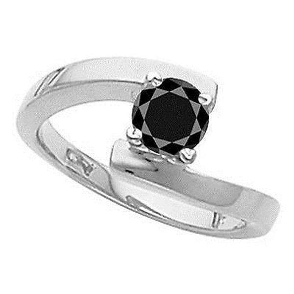 SZ 7 2.51 CT BLACK COLOR ROUND MOISSANITE 925S