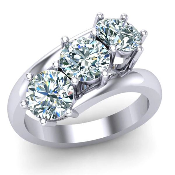 SZ 7 3.17+CT WHITE ROUND MOISSANITE RING 925S