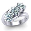Image 1 : SZ 7 3.17+CT WHITE ROUND MOISSANITE RING 925S