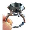 Image 1 : SZ 9.5 12.97 CT BLACK MOISSANITE 925 SILVER RING